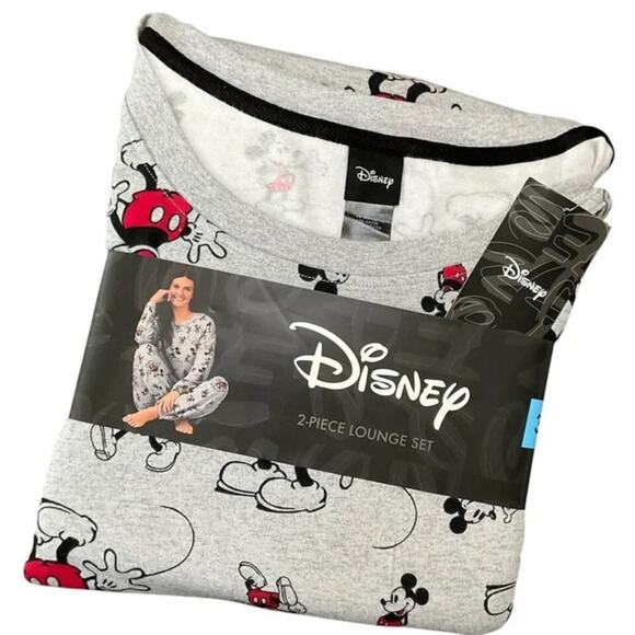 Disney Women's Pajamas Mickey Mouse Set Gray Size 3X NWT - Picture 1 of 8